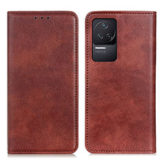 Coque Portefeuille Livre Cuir Etui Clapet N01P pour Xiaomi Redmi K50 Pro 5G Marron