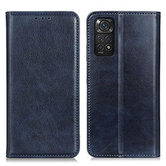 Coque Portefeuille Livre Cuir Etui Clapet N01P pour Xiaomi Redmi Note 11 4G (2022) Bleu