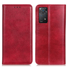 Coque Portefeuille Livre Cuir Etui Clapet N01P pour Xiaomi Redmi Note 12 Pro 4G Rouge