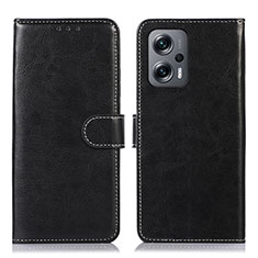 Coque Portefeuille Livre Cuir Etui Clapet N01P pour Xiaomi Redmi Note 12 Turbo 5G Noir