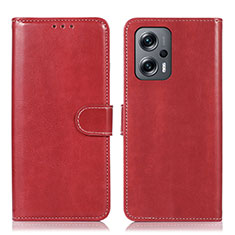 Coque Portefeuille Livre Cuir Etui Clapet N01P pour Xiaomi Redmi Note 12 Turbo 5G Rouge