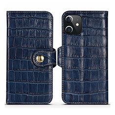 Coque Portefeuille Livre Cuir Etui Clapet N02 pour Apple iPhone 12 Mini Bleu