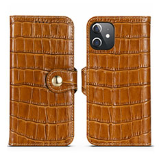 Coque Portefeuille Livre Cuir Etui Clapet N02 pour Apple iPhone 12 Mini Marron