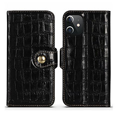 Coque Portefeuille Livre Cuir Etui Clapet N02 pour Apple iPhone 12 Mini Noir