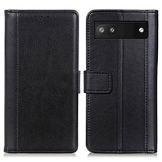 Coque Portefeuille Livre Cuir Etui Clapet N02P pour Google Pixel 7a 5G Noir