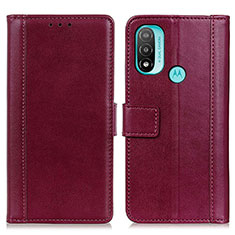 Coque Portefeuille Livre Cuir Etui Clapet N02P pour Motorola Moto E20 Rouge