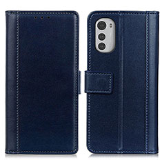 Coque Portefeuille Livre Cuir Etui Clapet N02P pour Motorola Moto E32 Bleu