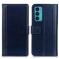 Coque Portefeuille Livre Cuir Etui Clapet N02P pour Motorola Moto Edge 20 5G Bleu