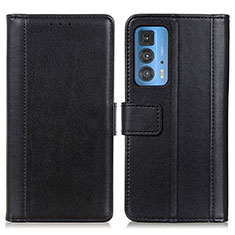 Coque Portefeuille Livre Cuir Etui Clapet N02P pour Motorola Moto Edge 20 Pro 5G Noir