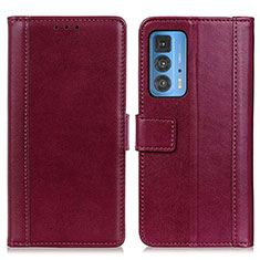 Coque Portefeuille Livre Cuir Etui Clapet N02P pour Motorola Moto Edge 20 Pro 5G Rouge