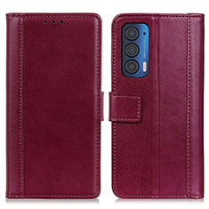 Coque Portefeuille Livre Cuir Etui Clapet N02P pour Motorola Moto Edge (2021) 5G Rouge