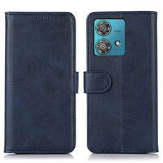 Coque Portefeuille Livre Cuir Etui Clapet N02P pour Motorola Moto Edge 40 Neo 5G Bleu