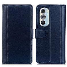 Coque Portefeuille Livre Cuir Etui Clapet N02P pour Motorola Moto Edge X30 5G Bleu