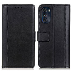 Coque Portefeuille Livre Cuir Etui Clapet N02P pour Motorola Moto G 5G (2022) Noir