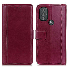 Coque Portefeuille Livre Cuir Etui Clapet N02P pour Motorola Moto G Play (2023) Rouge