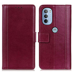 Coque Portefeuille Livre Cuir Etui Clapet N02P pour Motorola Moto G31 Rouge