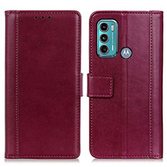 Coque Portefeuille Livre Cuir Etui Clapet N02P pour Motorola Moto G40 Fusion Rouge