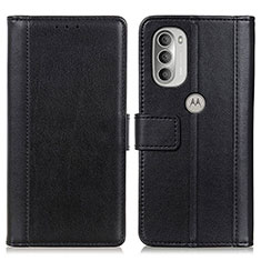 Coque Portefeuille Livre Cuir Etui Clapet N02P pour Motorola Moto G51 5G Noir