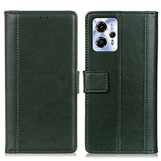 Coque Portefeuille Livre Cuir Etui Clapet N02P pour Motorola Moto G53 5G Vert