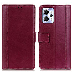 Coque Portefeuille Livre Cuir Etui Clapet N02P pour Motorola Moto G53j 5G Rouge