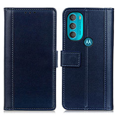 Coque Portefeuille Livre Cuir Etui Clapet N02P pour Motorola Moto G71 5G Bleu