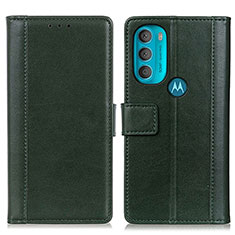 Coque Portefeuille Livre Cuir Etui Clapet N02P pour Motorola Moto G71 5G Vert