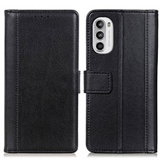 Coque Portefeuille Livre Cuir Etui Clapet N02P pour Motorola Moto G71s 5G Noir