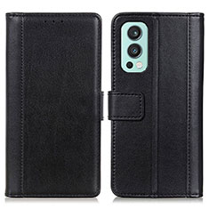 Coque Portefeuille Livre Cuir Etui Clapet N02P pour OnePlus Nord 2 5G Noir