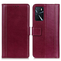 Coque Portefeuille Livre Cuir Etui Clapet N02P pour Oppo A16s Rouge