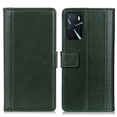 Coque Portefeuille Livre Cuir Etui Clapet N02P pour Oppo A16s Vert