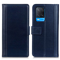 Coque Portefeuille Livre Cuir Etui Clapet N02P pour Oppo A54 4G Bleu