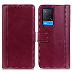 Coque Portefeuille Livre Cuir Etui Clapet N02P pour Oppo A54 4G Rouge