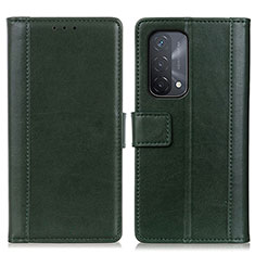 Coque Portefeuille Livre Cuir Etui Clapet N02P pour Oppo A54 5G Vert