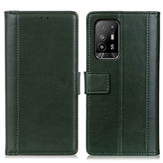 Coque Portefeuille Livre Cuir Etui Clapet N02P pour Oppo A95 5G Vert