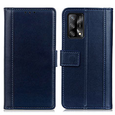 Coque Portefeuille Livre Cuir Etui Clapet N02P pour Oppo F19 Bleu