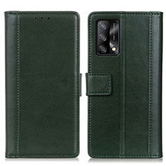 Coque Portefeuille Livre Cuir Etui Clapet N02P pour Oppo F19 Vert