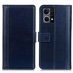 Coque Portefeuille Livre Cuir Etui Clapet N02P pour Oppo F21 Pro 4G Bleu