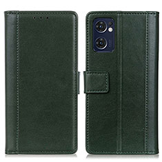 Coque Portefeuille Livre Cuir Etui Clapet N02P pour Oppo Find X5 Lite 5G Vert