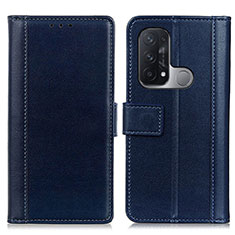 Coque Portefeuille Livre Cuir Etui Clapet N02P pour Oppo Reno5 A Bleu