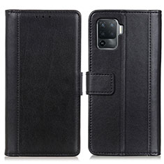 Coque Portefeuille Livre Cuir Etui Clapet N02P pour Oppo Reno5 Lite Noir