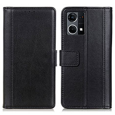 Coque Portefeuille Livre Cuir Etui Clapet N02P pour Oppo Reno7 4G Noir