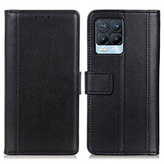 Coque Portefeuille Livre Cuir Etui Clapet N02P pour Realme 8 Pro Noir