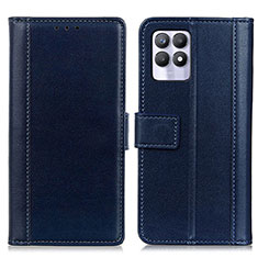 Coque Portefeuille Livre Cuir Etui Clapet N02P pour Realme 8i Bleu