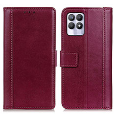 Coque Portefeuille Livre Cuir Etui Clapet N02P pour Realme 8i Rouge