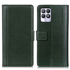 Coque Portefeuille Livre Cuir Etui Clapet N02P pour Realme 8i Vert