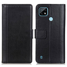 Coque Portefeuille Livre Cuir Etui Clapet N02P pour Realme C21 Noir