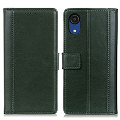 Coque Portefeuille Livre Cuir Etui Clapet N02P pour Samsung Galaxy A03 Core Vert