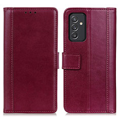 Coque Portefeuille Livre Cuir Etui Clapet N02P pour Samsung Galaxy A05s Rouge