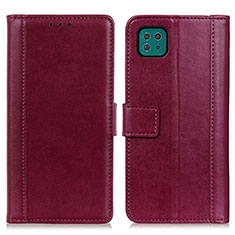 Coque Portefeuille Livre Cuir Etui Clapet N02P pour Samsung Galaxy A22 5G Rouge