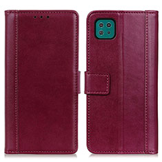 Coque Portefeuille Livre Cuir Etui Clapet N02P pour Samsung Galaxy A22s 5G Rouge